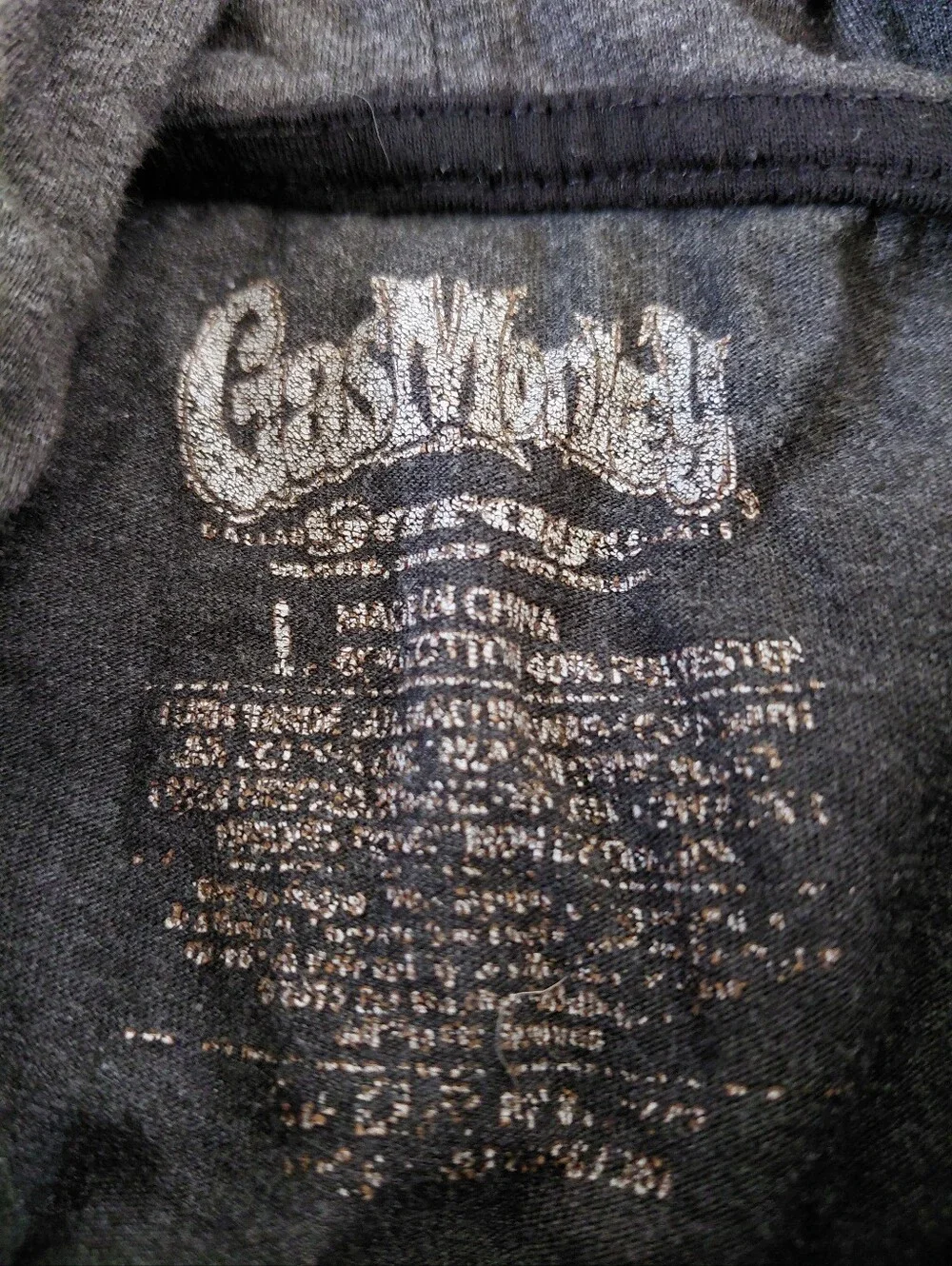 Gas Monkey Garage Sleeveless Hoodie Logo Cars Mechanic Dark Gray Top Sz Large